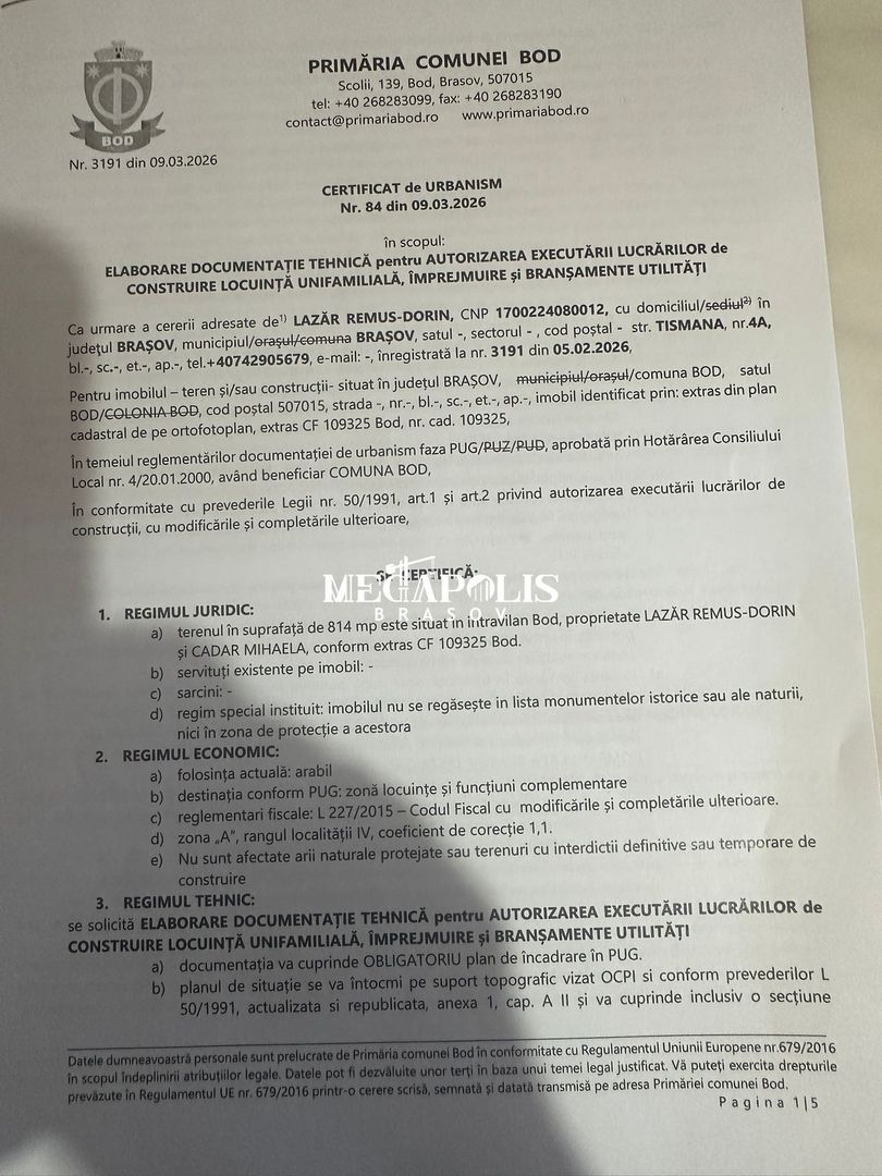 Teren Bod 814 mp-55 euro mp2 - Poză 7