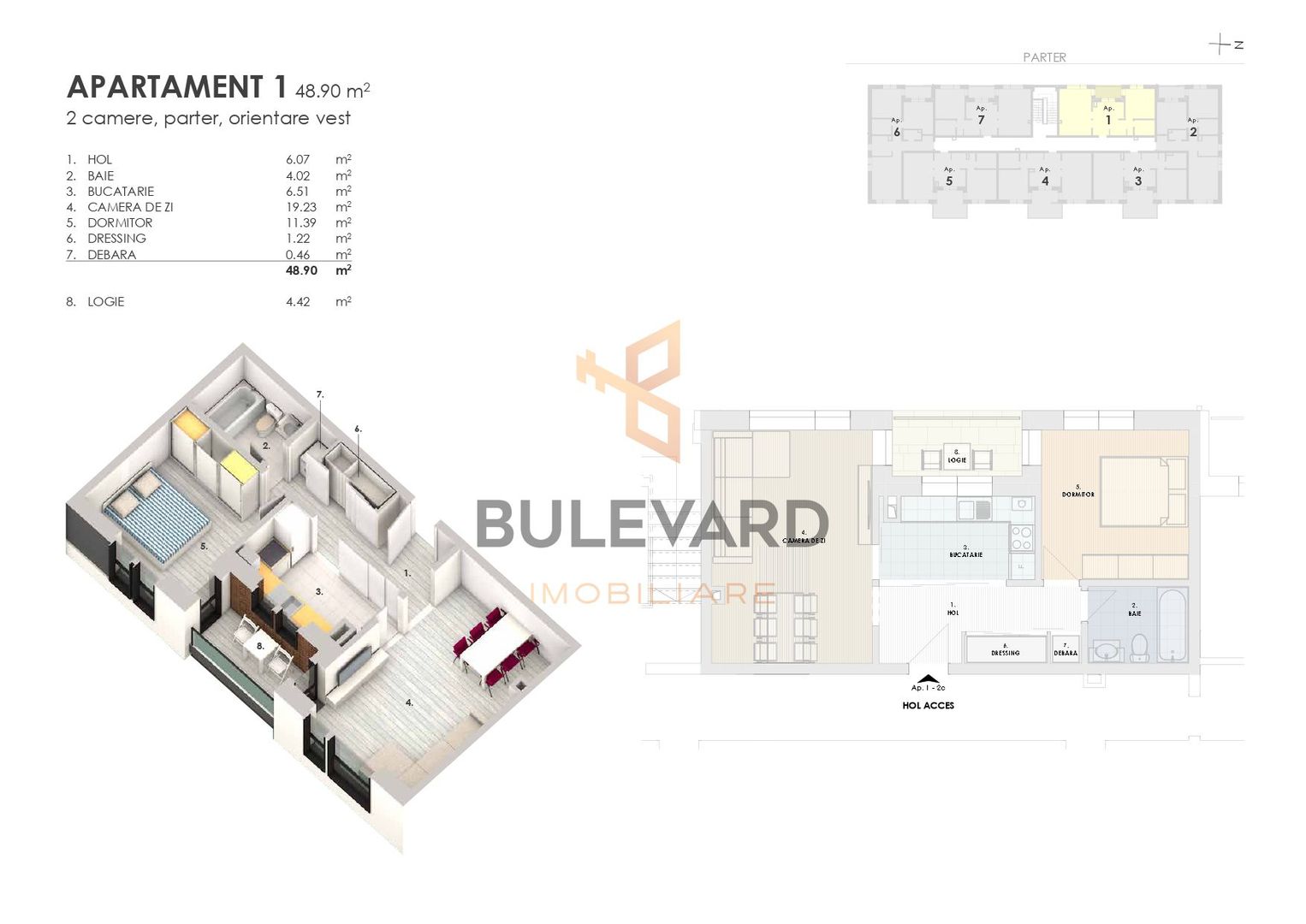 Apartament cu 2 camere+ parcare, zona strazii Somesului! - Schiță 1