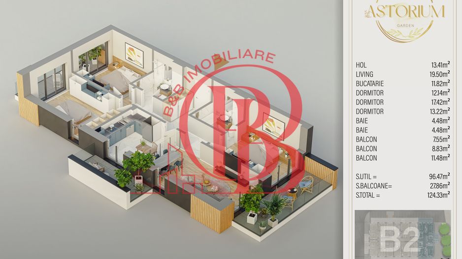 4 camere finalizat Complex Premium-piscina - pista alergare in incinta - Schiță 1