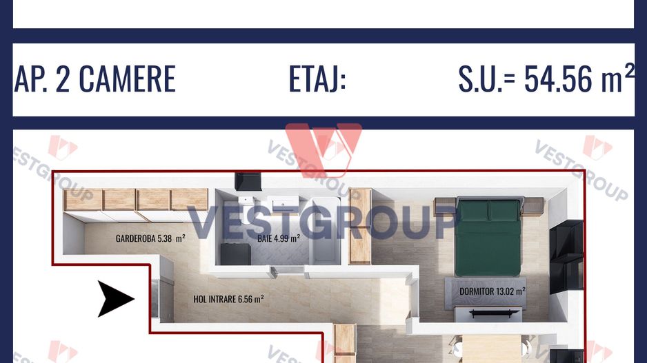 Apartament 2 camere + boxa Proiect Weiner 5 Direct Dezvoltator - Poză 2