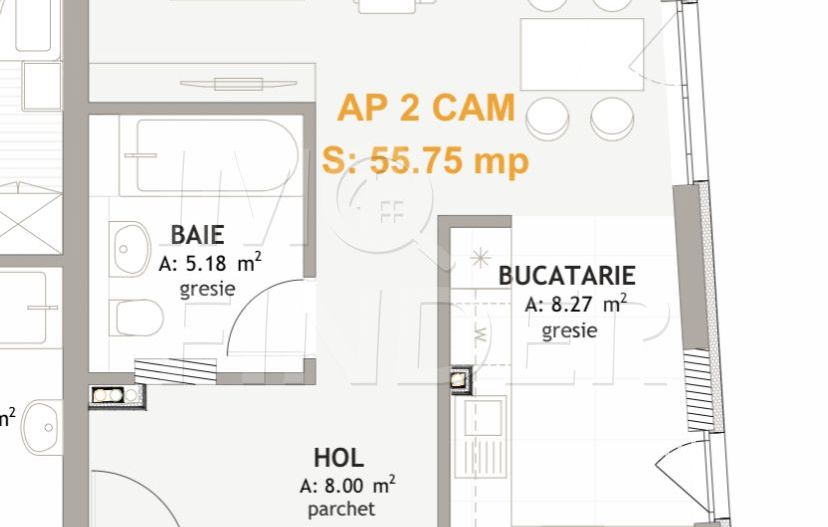 Vânzare apartament 2 camere imobil nou, Borhanci - Poză 3