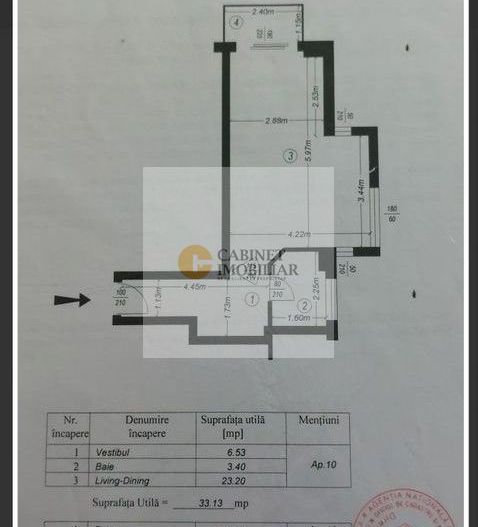 Garsoniera | Mobilat | 1/4 | Utilat | 2007 | Drumul Taberei - Schiță 8