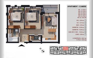 Apartament 3 camere | Bloc Nou| Etaj 1 | 2 băi | C. Brâncoveanu - Poză 1