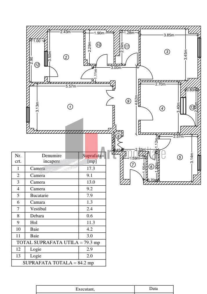 Apartament 4 camere Piata Gorjului - Schiță 13