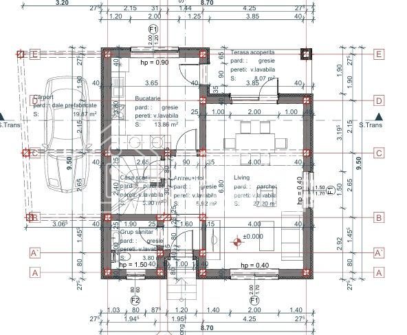 Casă individuală modernă – 3 dormitoare – terasă – carport – teren 400 mp - Schiță 3