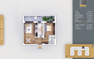 Apartament 2 cam-70mp-8-10 min.Metrou - Poză 3