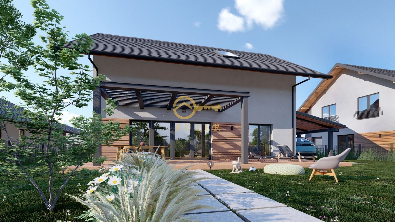 Casa individuala 120mp utili cu teren 500mp, Carport- Sura Mica - Poză 3