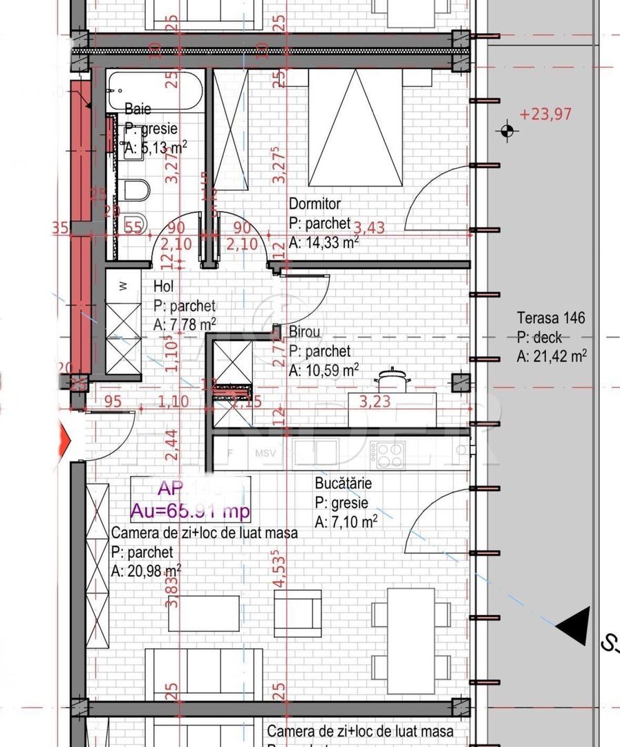 Penthouse 66 mp+ 22 mp, terasa,  zona bazei sportive Gheorgheni - Poză 4