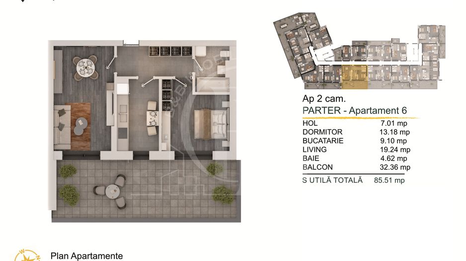Theodor Pallady-Apartament 2 camere Loc de parcare Bonus - Schiță 2