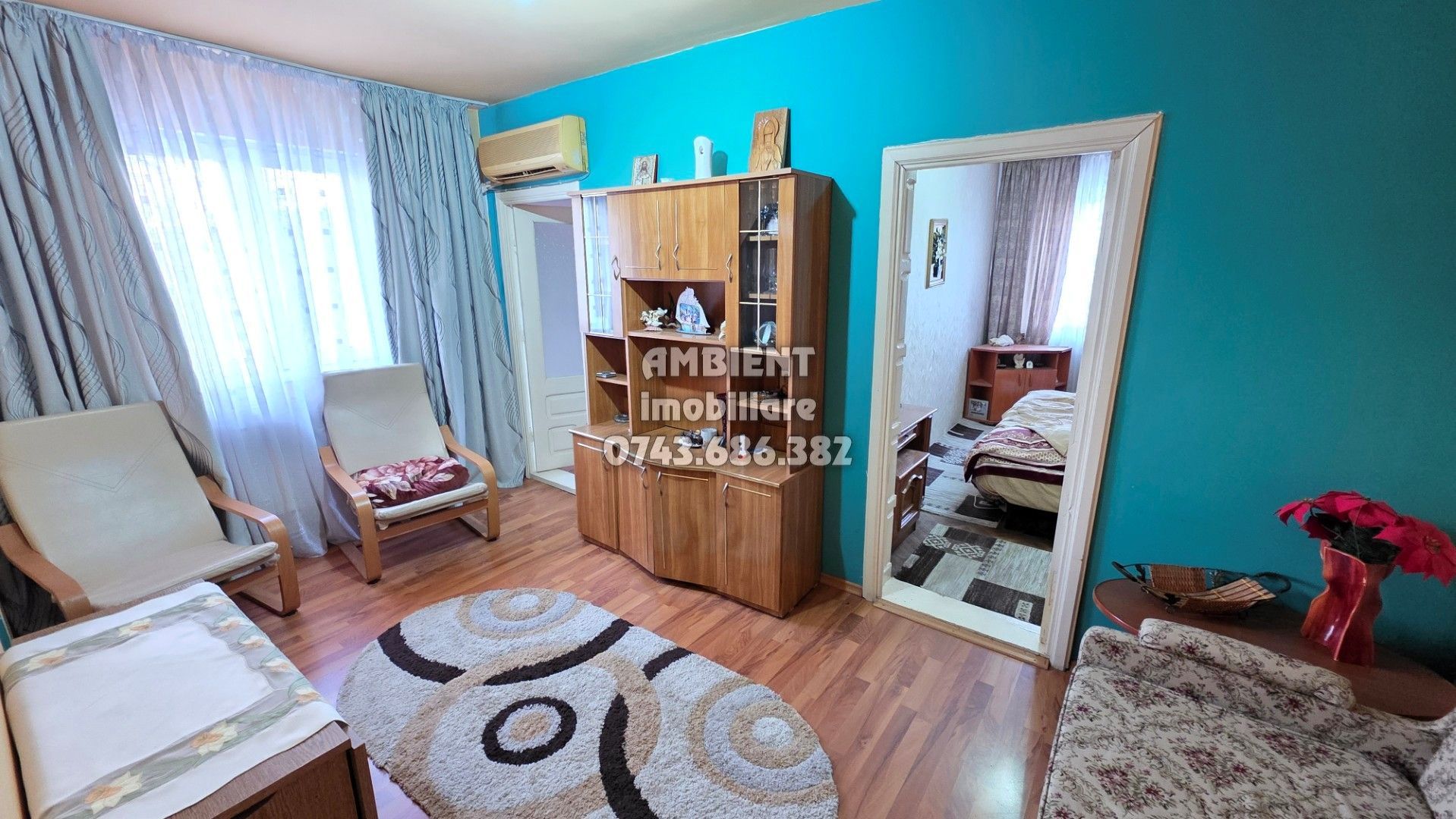 DE VÂNZARE - Apartament cu 3 camere, etaj 2, VASLUI zona NORD; - Poză 1