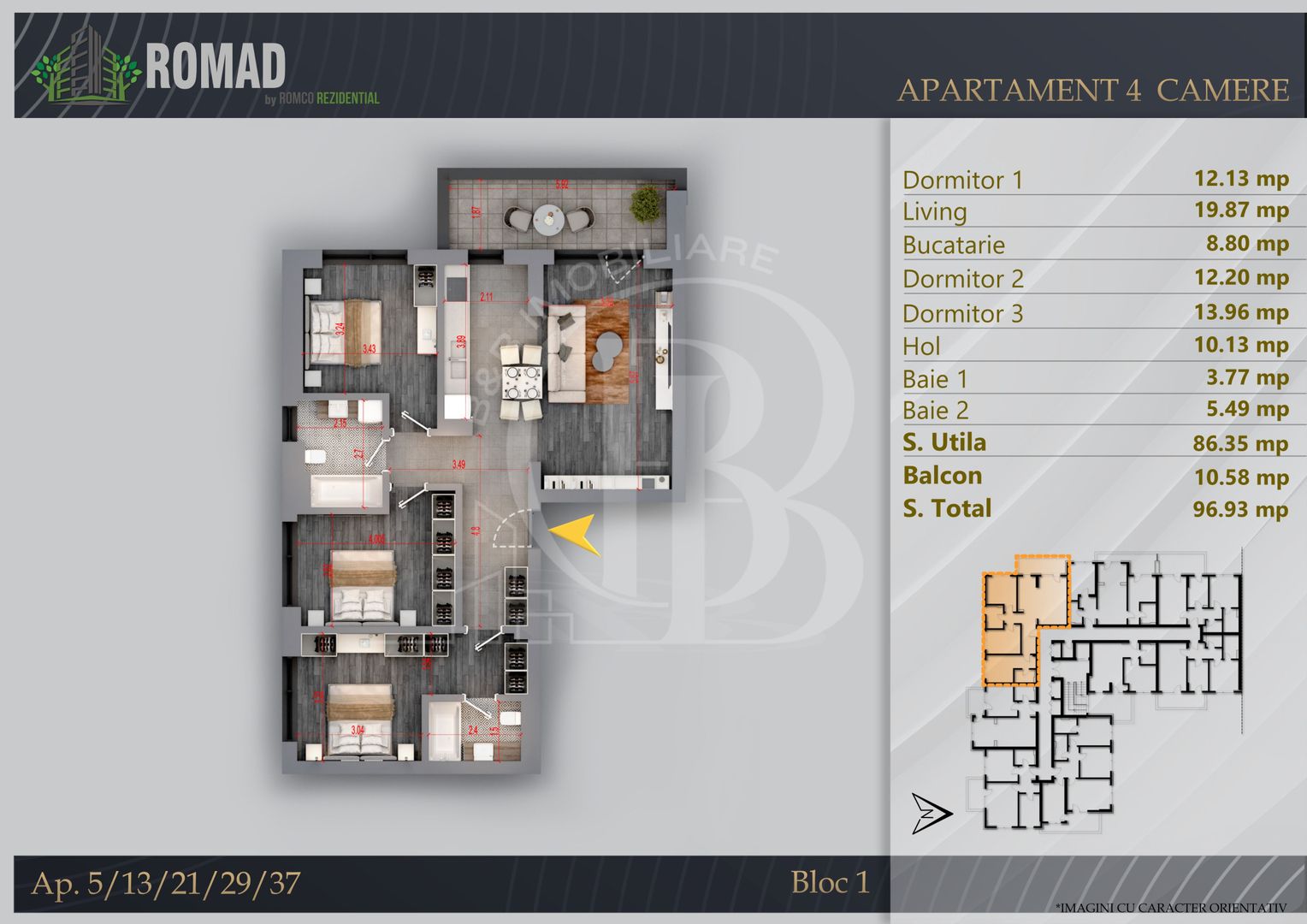 Apartament 4 camere Proiect Premium Independent Energetic - Schiță 11