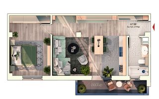 Apartament 2 camere Dorobanților Cluj imobil nou cu CF - Schiță 7