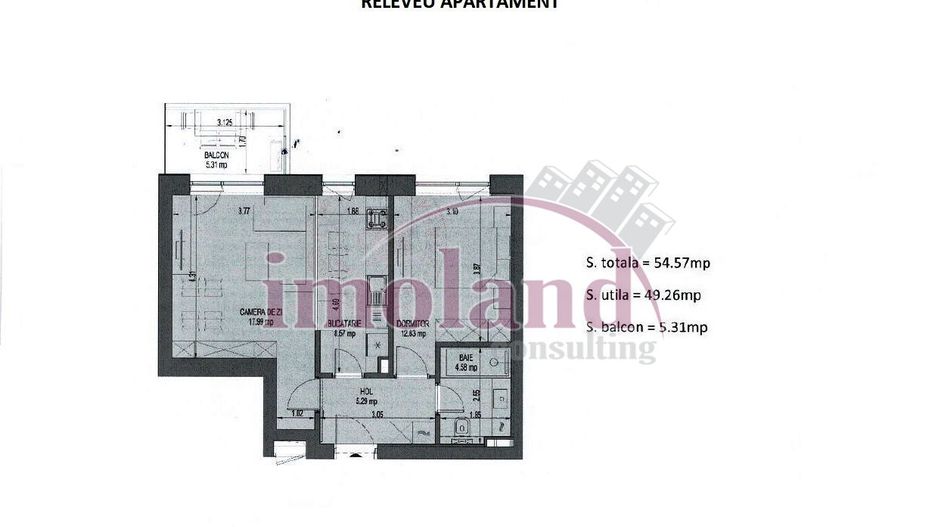 Apartament - 2 camere+balcon - Vanzare - Nusco City-Aviatiei-Promenada - Schiță 13