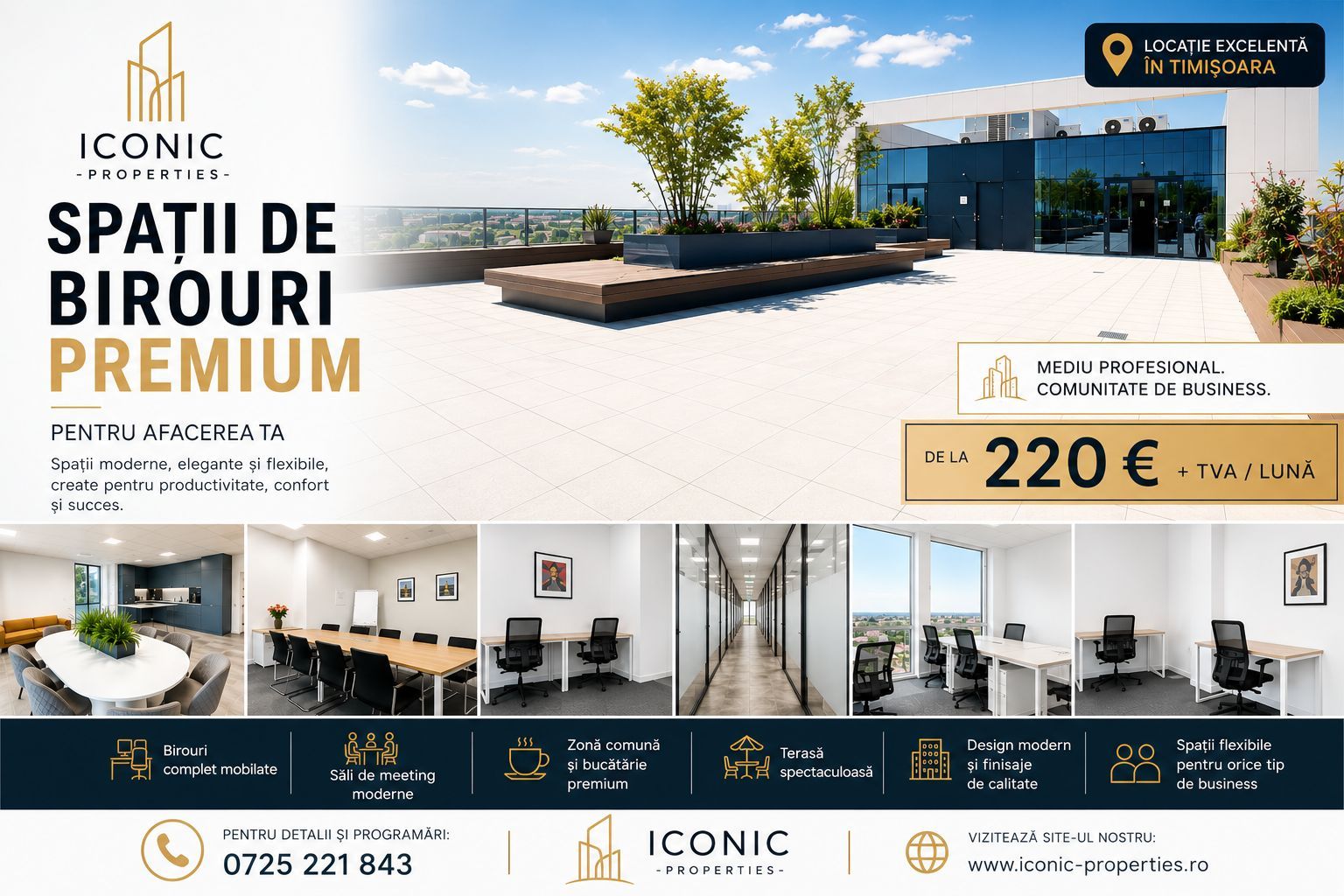 De inchiriat  birou 2 persoane clasa A, cladirea VOX , 0% COMISION - Poză 2