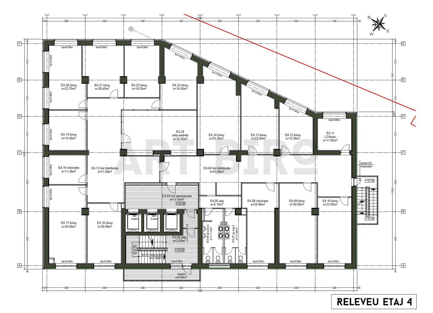 Zero comision, 240/546mp birou amenajat, parcare, 13Septembrie, 12'[M] - Schiță 12