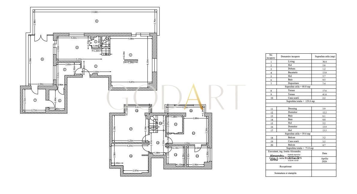 Apartament premium cu 4 camere și terasă spectaculoasă - Schiță 35
