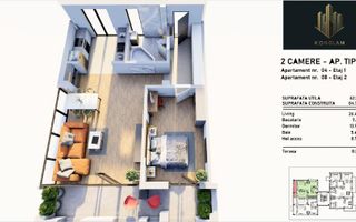 Apartament 2 camere bloc nou Fratelia - Poză 5