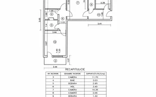 Apartament de vânzare, zona PODU ROȘ, 3 camere, semidecomandat, etaj 1 - Poză 14