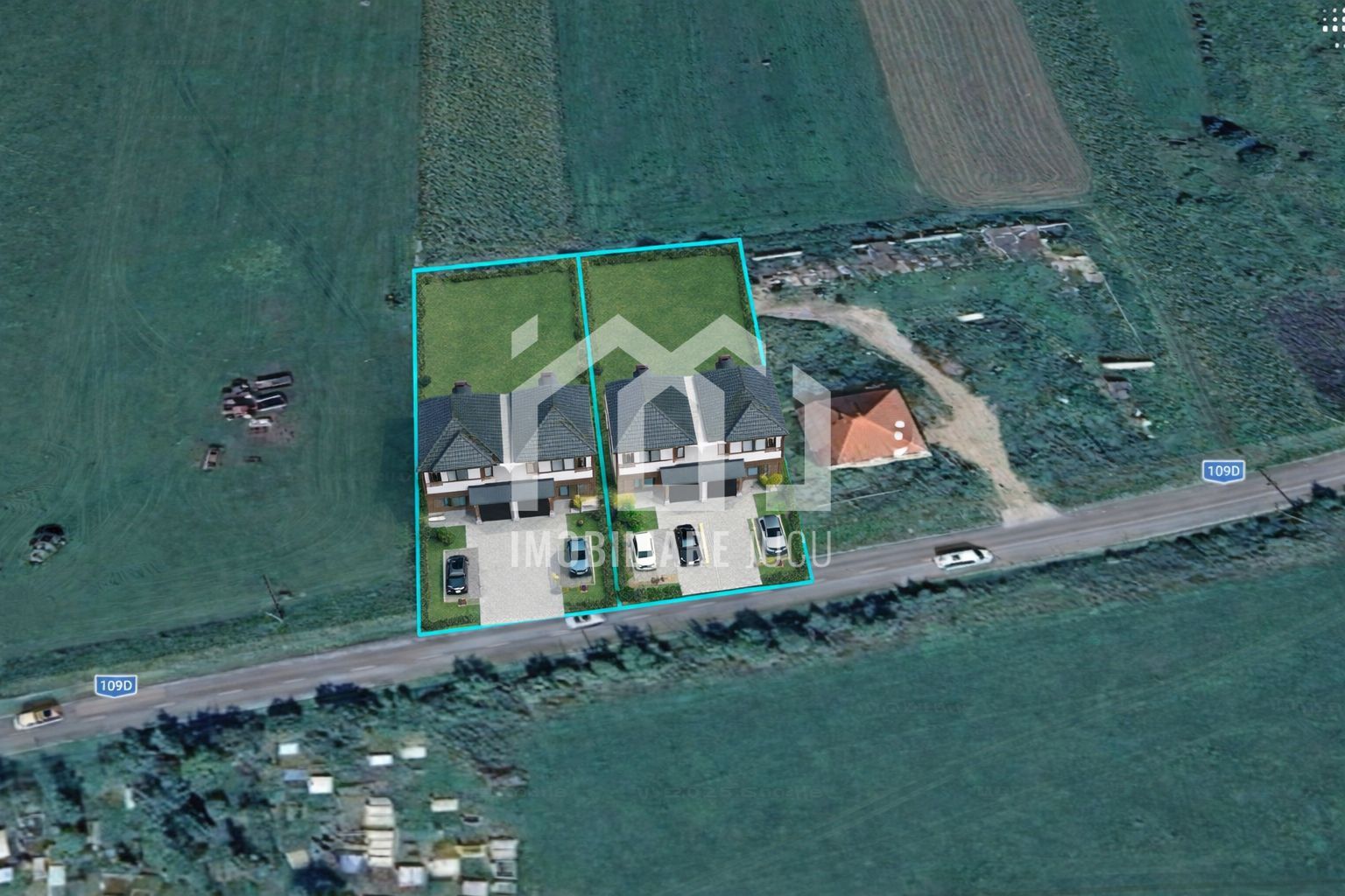 Teren 3000 mp Jucu de Sus | 4 case | utilități | drum județean | 60€/m - Poză 3