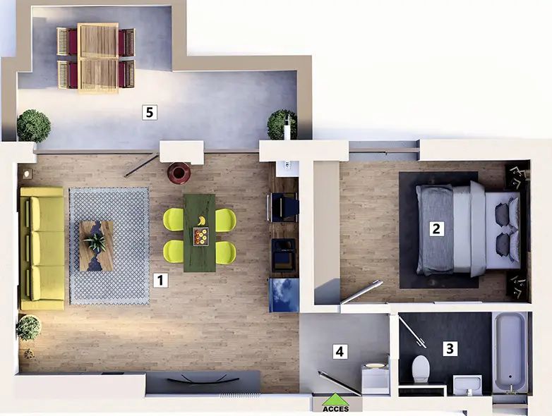 Apartament 2 camere cu loc de parcare inclus - Poză 13