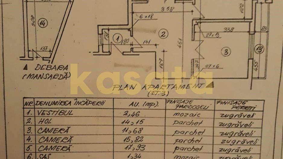 Apartament 4 camere ultracentral | Etaj 3/3 | Lift și renovare - Schiță 16