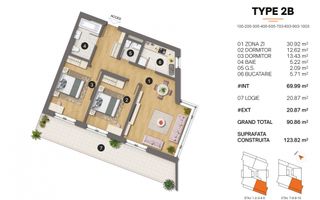 Tomis Plus - Celine Elegance - Vânzare apartament cu 3 camere, etaj 8. - Poză 2