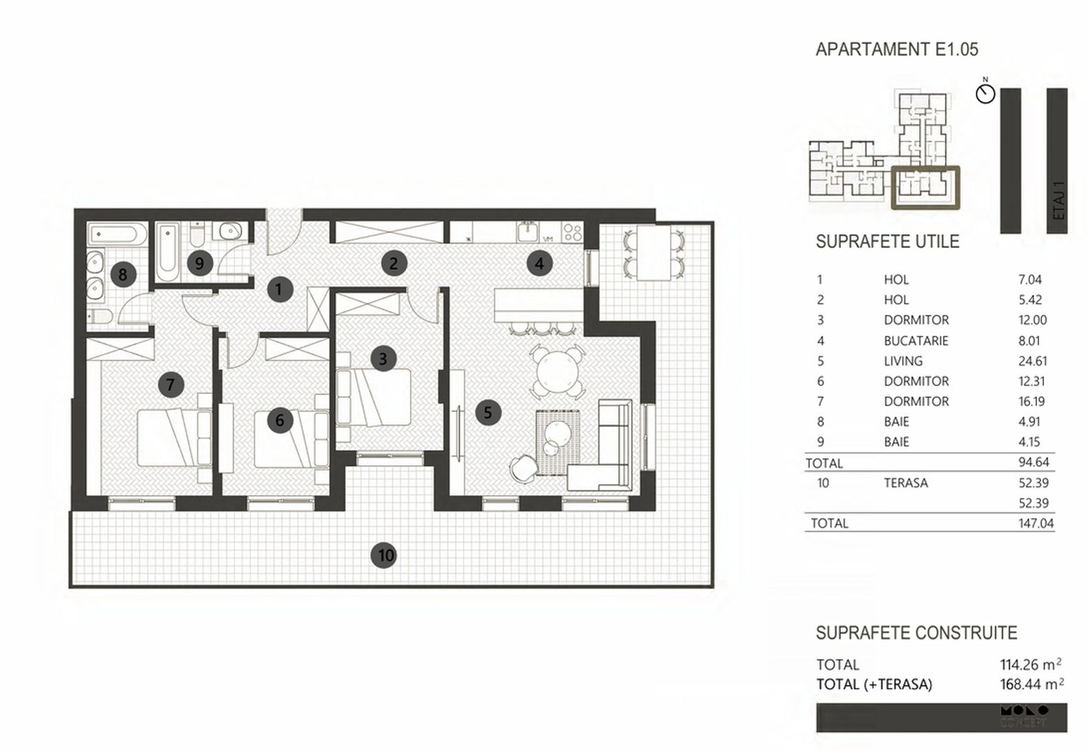 APARTAMENT 4 CAMERE | PROIECT BOUTIQUE | BARBU VACARESCU - Poză 8