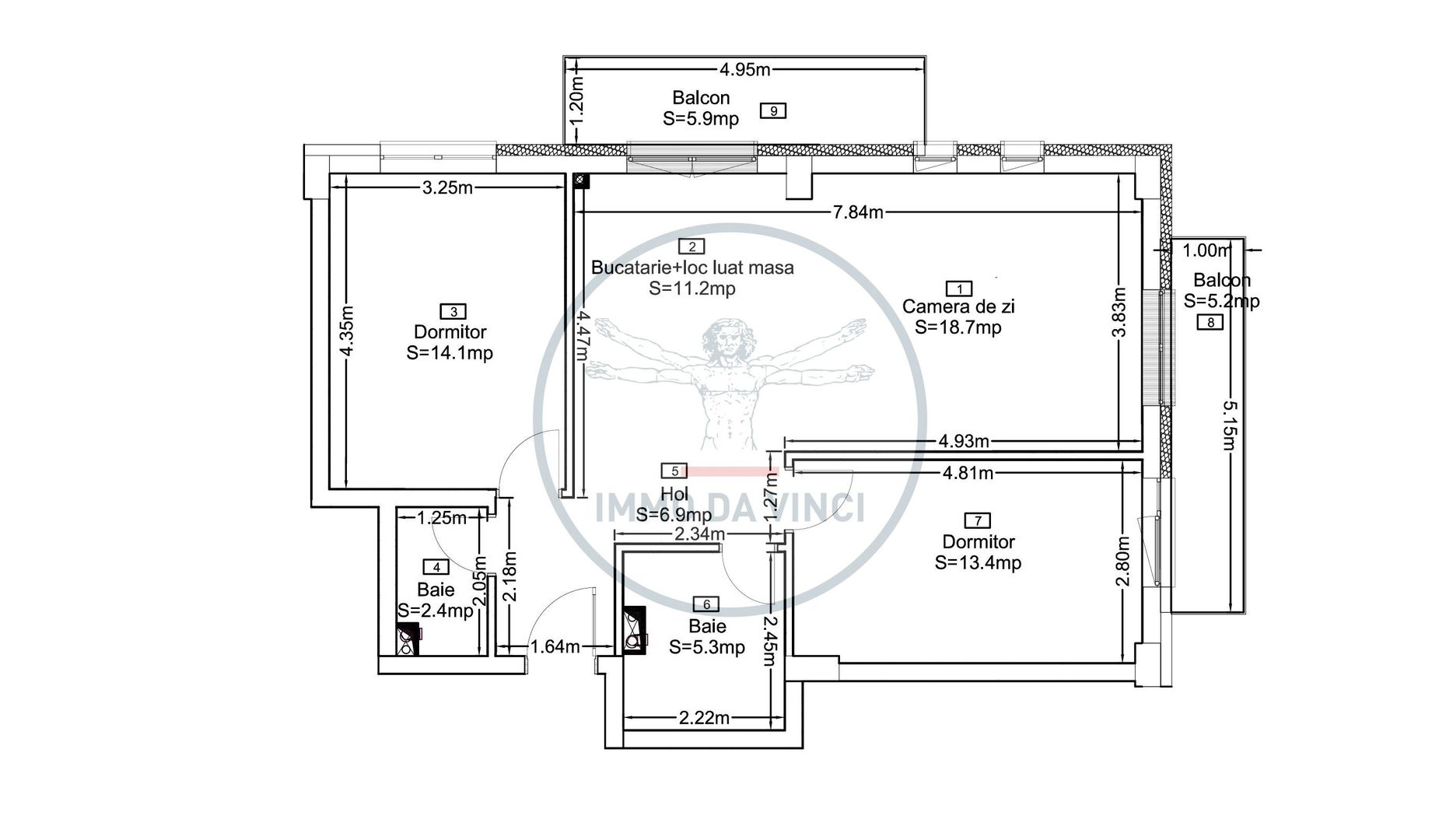 Apartament LUX 3 camere 72mp Marasti Iulius Mall FSEGA bloc NOU - Schiță 20