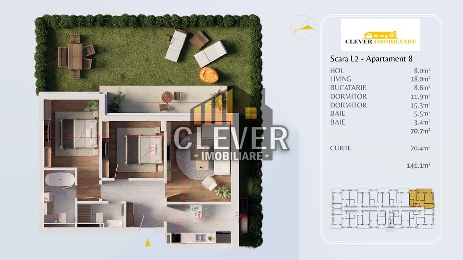 Apartament 3 camere cu Gradina Mutare Imediata Th. Pallady - Poză 12