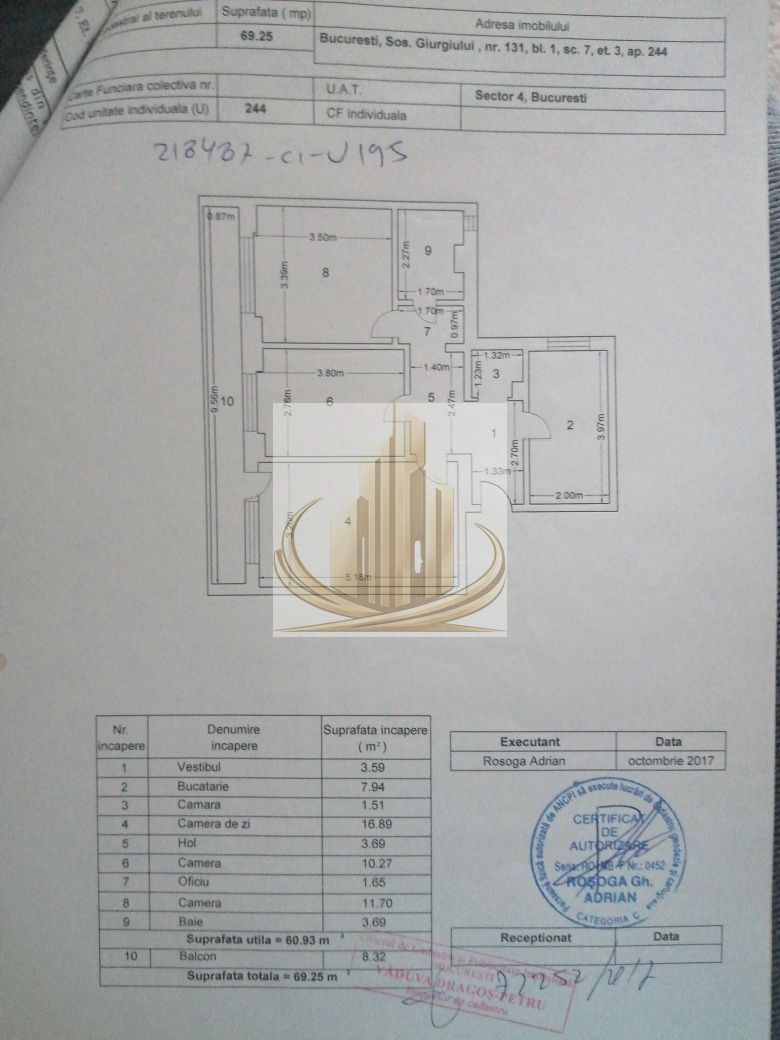 Vând apartament cu trei camere confort 1 - Poză 8