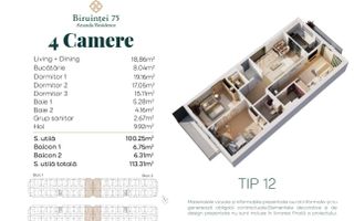 Popesti Metrou Berceni Apartament 4 Camere 113 mp - Poză 4