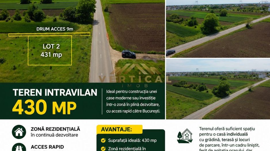 Teren Intravilan – 430 mp | Strada Codrului | Comuna Bercen - Poză 1