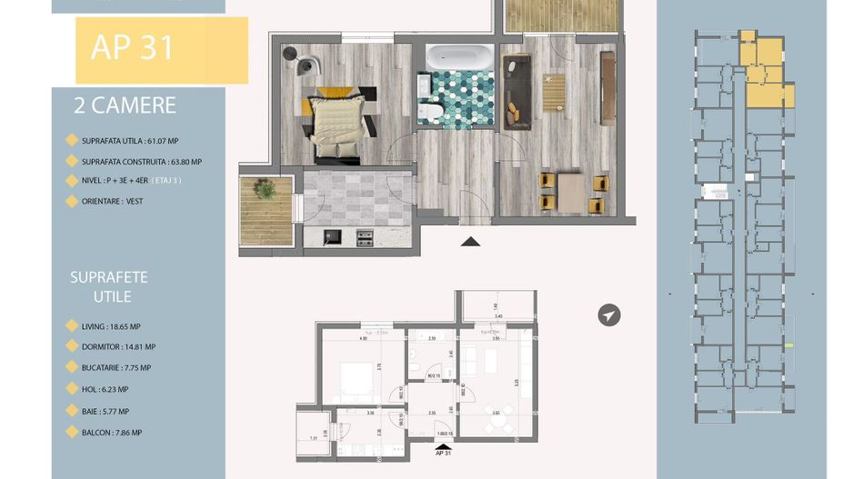 AP. 2CAM. DECOMANDAT,MOBILAT - ZONA TRAPEZULUI / MUTARE IMEDIATA! - Poză 2