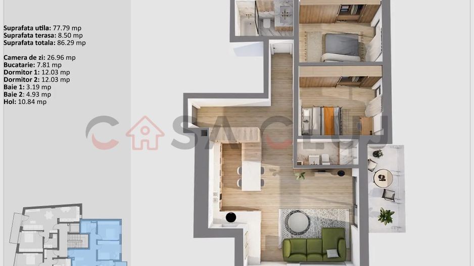 APARTAMENT PREMIUM CU 3 CAMERE ÎN CENTRU, CONSTRUCȚIE NOUĂ! - Poză 1