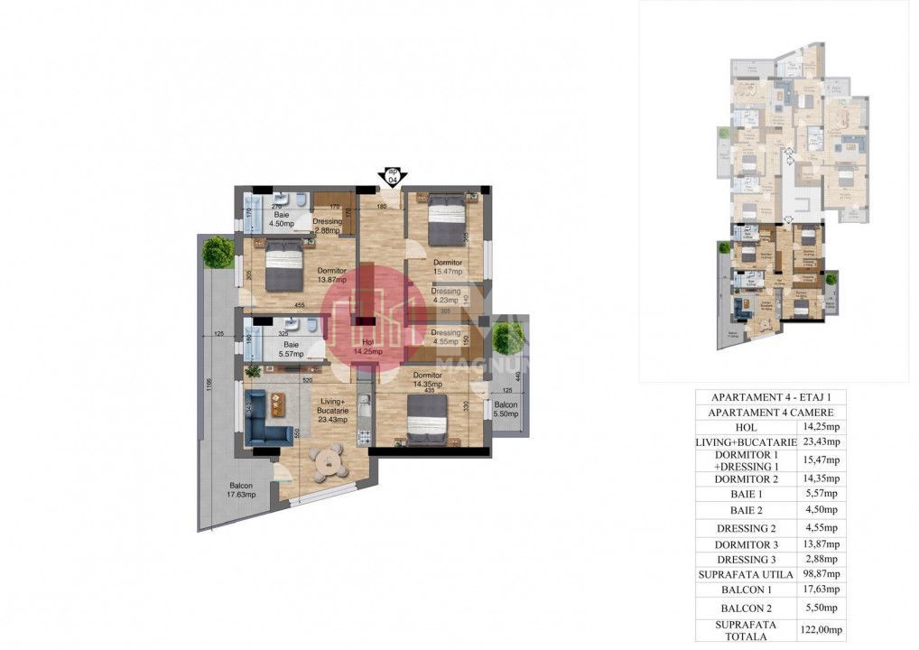 Apartament 4 camere, Bloc Nou -Parcul Oraselul Copiilor - Poză 1