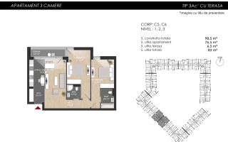 Vânzare, apartament cu 3 camere în zona Bucureștii Noi - Poză 6