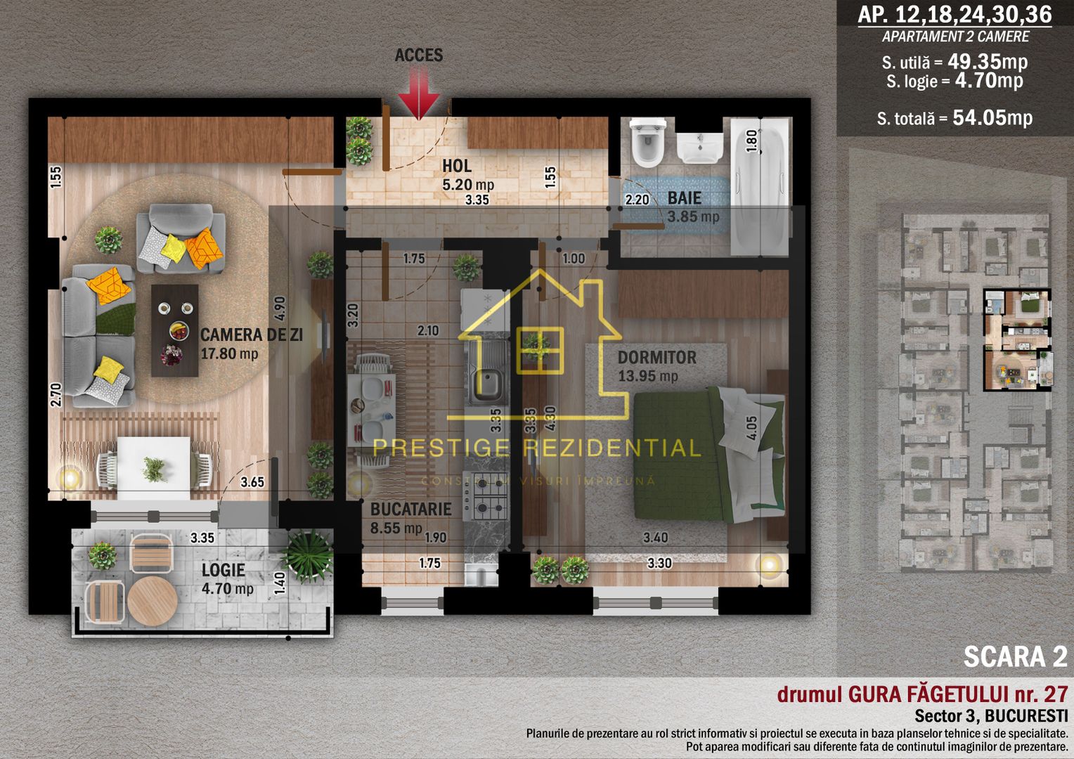 Apartament 2cam,Super Oferta,Titan-Ozana,Metrou - Schiță 3