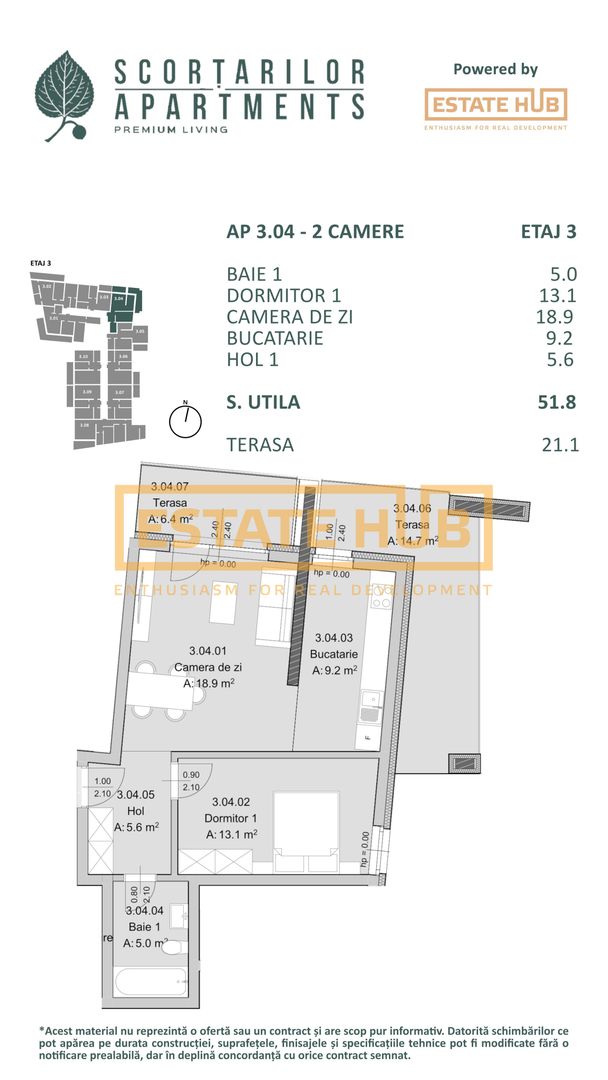 Apartament nou 2 camere Zona Centrala | Comision 0% - Poză 2