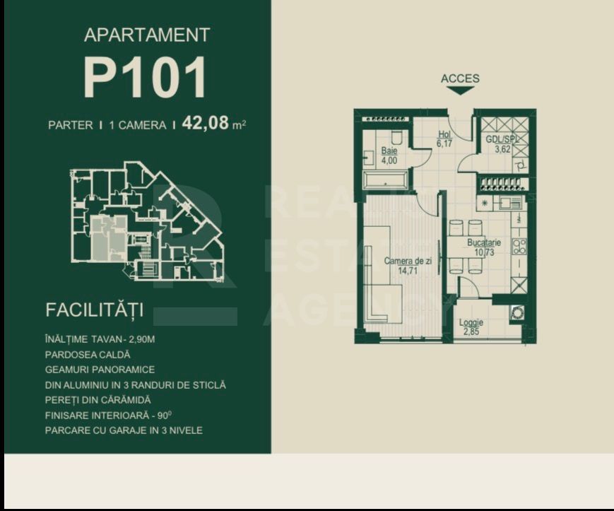 Vânzare, apartament 1 cameră, complexul SEVEN Park - Ialoveni - Poză 7