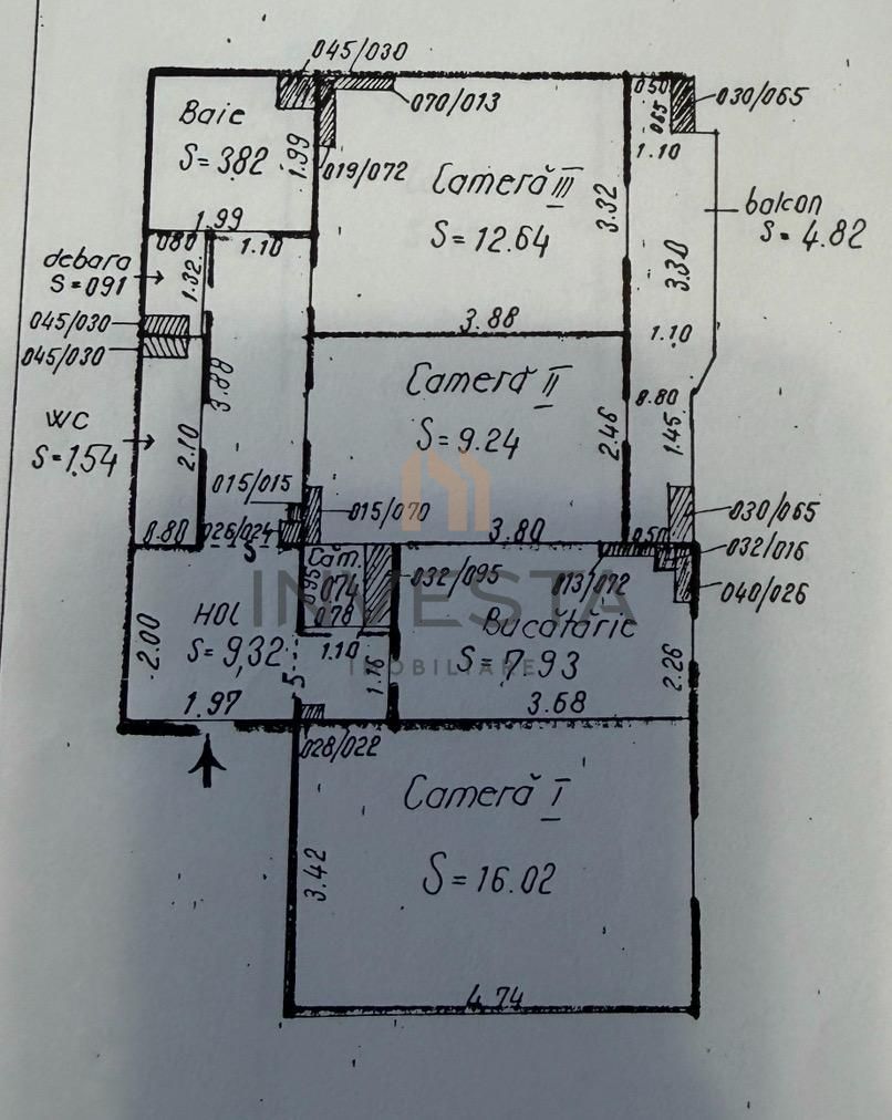 Apartament cu 3 camere pe strada Bucuresti ! - Schiță 11