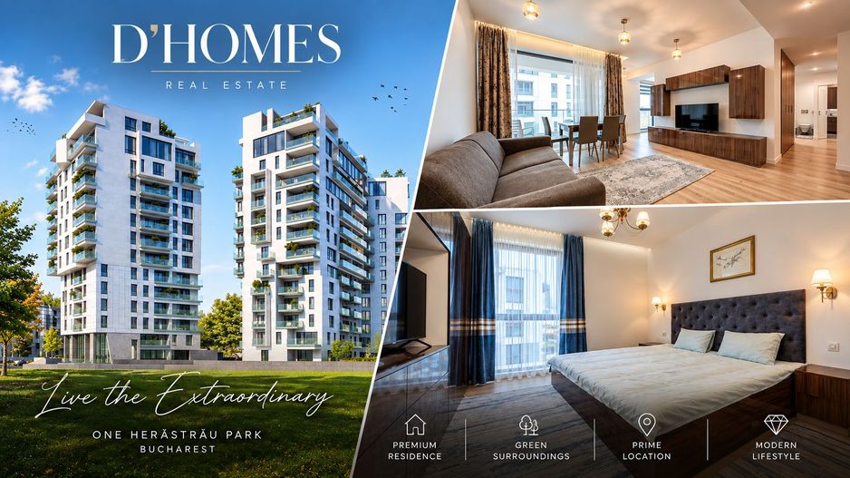 For Rent | Luxury 2-Room Apartment | 53 sqm | Balcony | Herăstrău - Poză 1