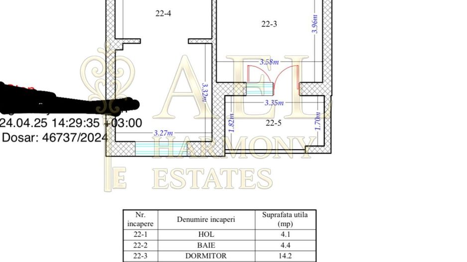 Apartament *2 camere* Titan 4 Residence | 56,7 mp | Comision 0% - Schiță 21
