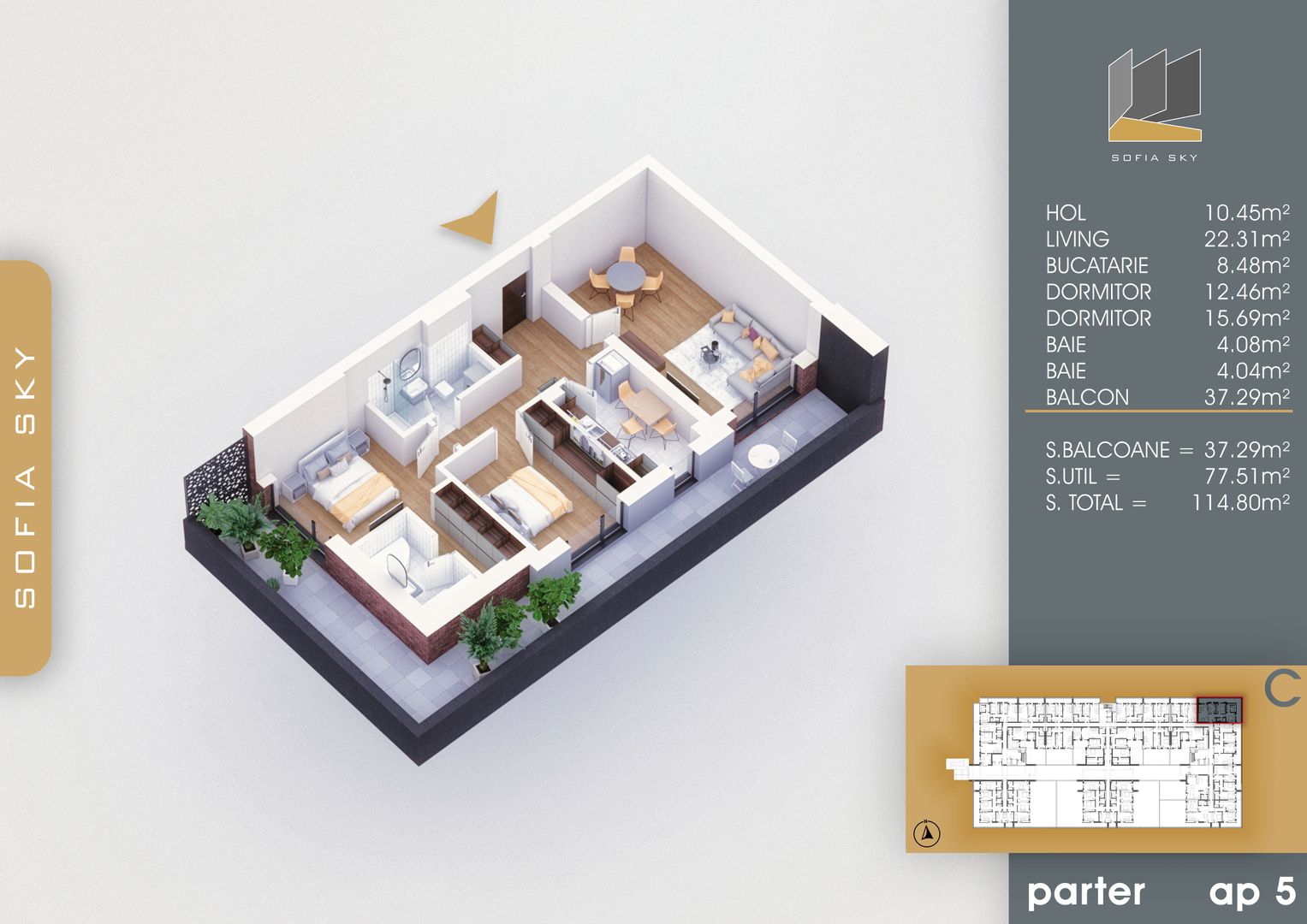 3 camere mutare papida 700 metri Metrou Nicolae Teclu - Schiță 1