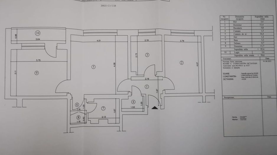 Apartament 3 camere 60 mp etaj 2 - Campina ,langa OMV - Poză 20