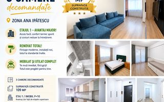 Apartament 3 camere, ETAJ 1, 109 mp, mobilat și utilat, VASLUI - ANA IPĂTESCU; - Poză 1