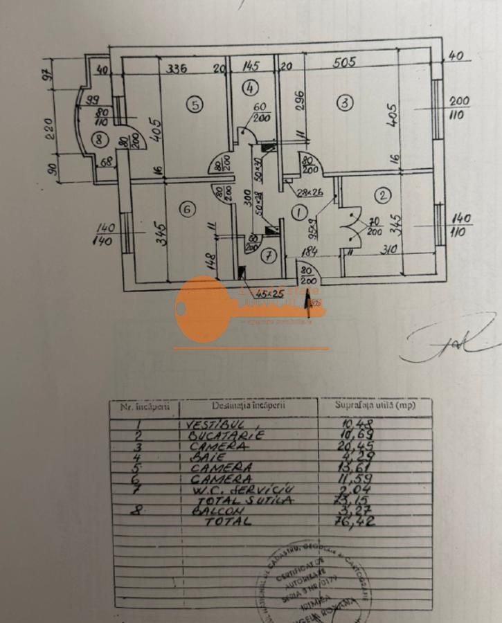 Apartament 3 camere  Piața Unirii – Piața Alba Iulia 76 mp - Schiță 7