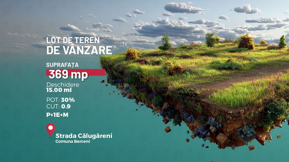 De vanzare teren intravilan – 369 mp | Comuna Berceni - Poză 1