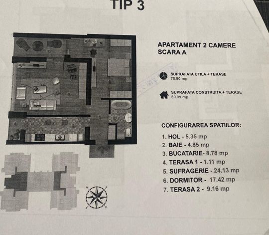 2 camere + loc de parcare || Floreasca-Barbu Vacarescu - Schiță 12