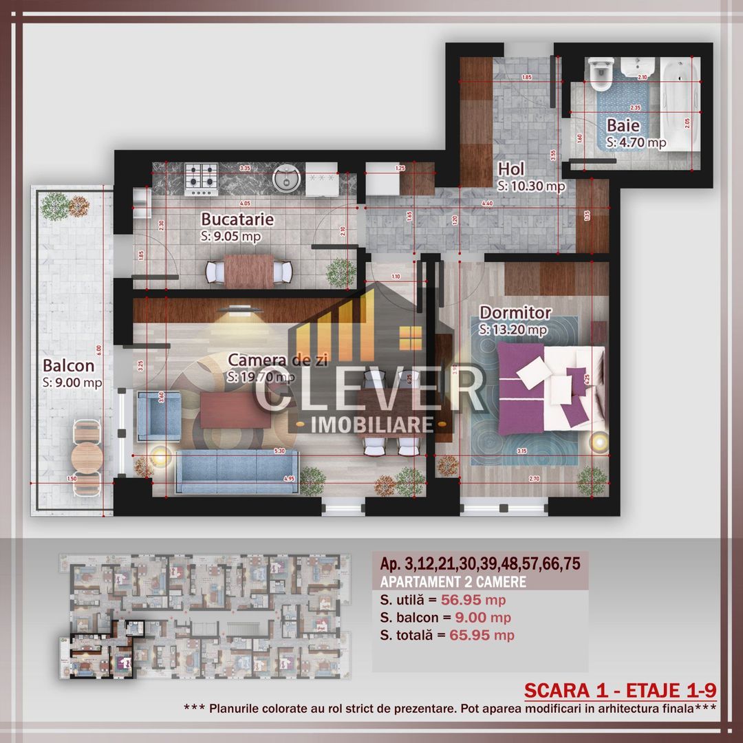 Ideal locuit sau investiție | 2 camere Pallady | Comision 0% - Schiță 14
