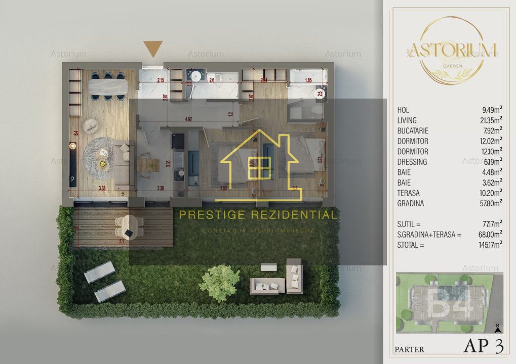 Apartament 3 Camere+Gradina,Premium,Piscina,Titan/Pallady,Metrou - Poză 9